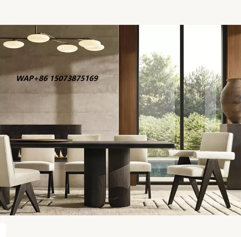 Madero rectangular dining table set modernist California design handmade villa hotel conference table