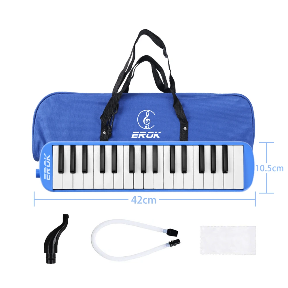 EROK-Mini Teclado de Piano Melodica de 32 teclas, instrumento Musical, órgano bucal, regalo para niños con bolsa portátil, accesorios de boquilla