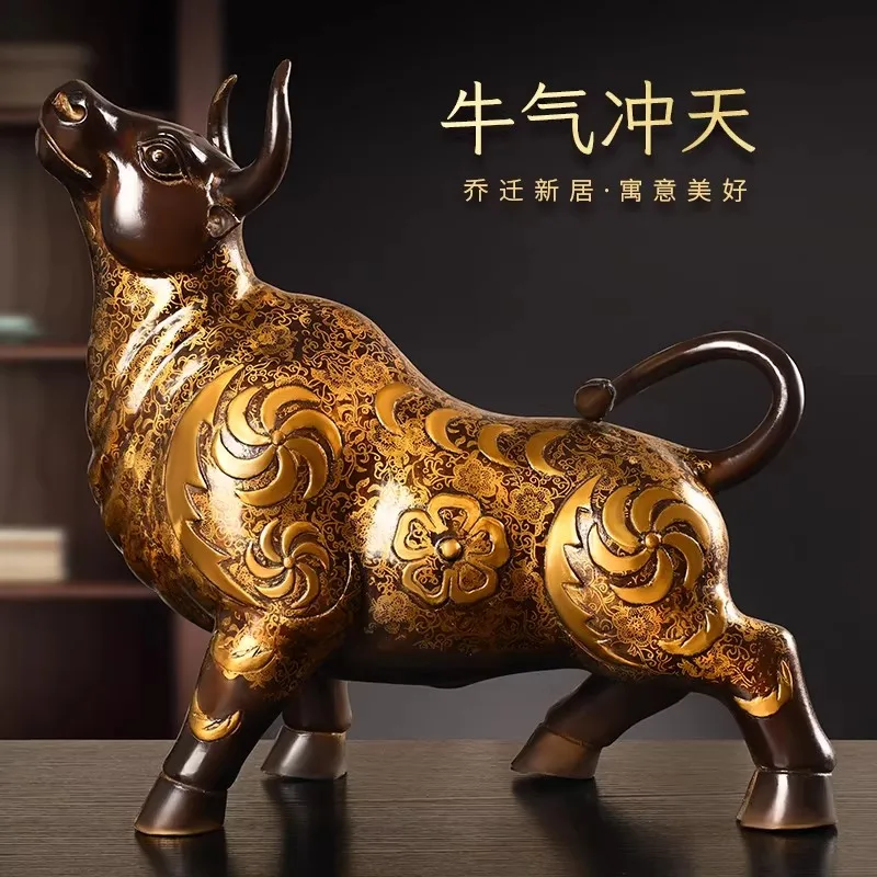 Статуя быка из цельной бронзы — 