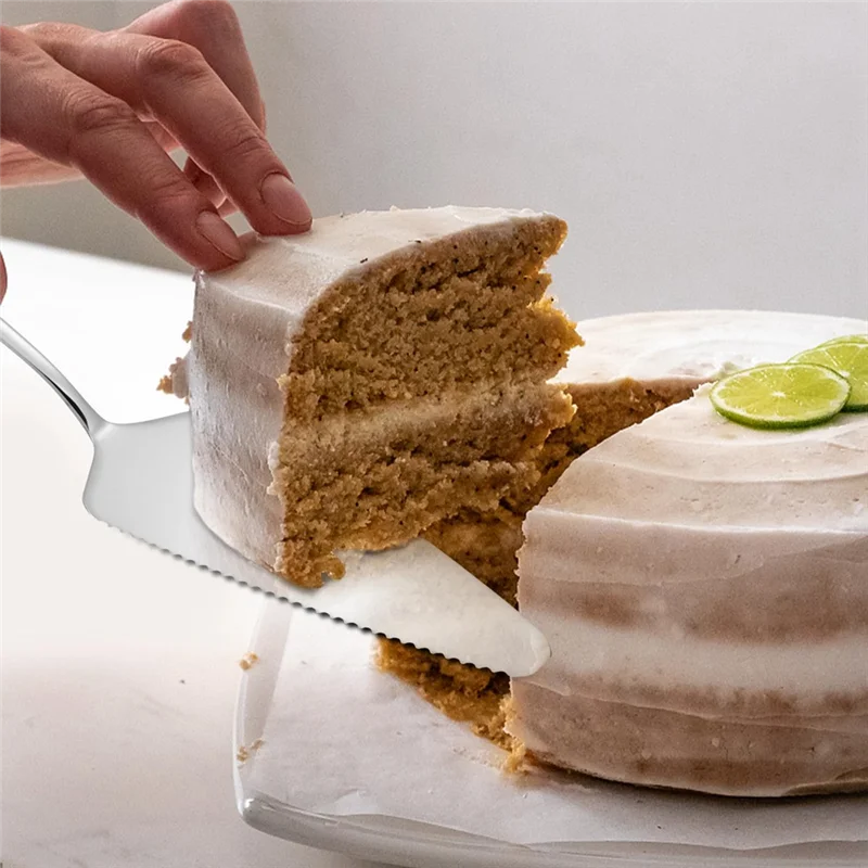 

KB-4 Pcs Kitchen Tongs Kitchen Cooking Tongs Stainless Steel Cake Slicer With Serrated Edges For Kitchen, Party And Wedding