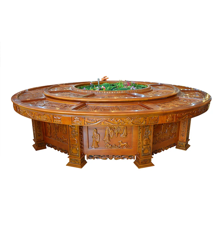 Circular marble electric dining table