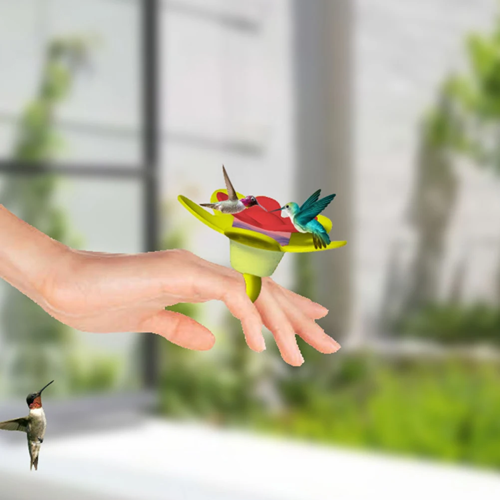 

Ring Hummingbird Feeder Hand Pet Supplies Handheld Feeders Water Creative Feeding Yellow Station Outdoor
