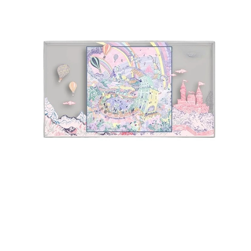 Modern simple acrylic silk scarf hanging paintings, high-end light luxury living room sofa background decorative paintings