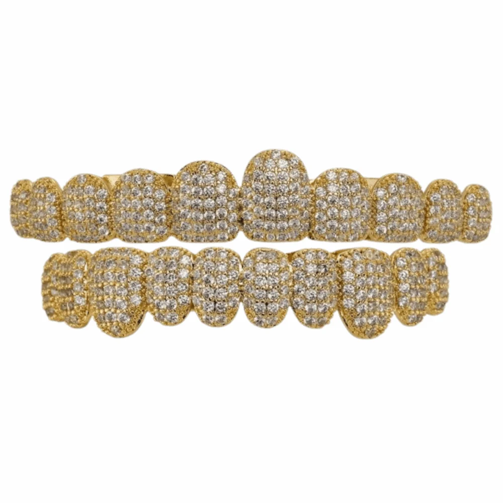 Hip Hop Teeth Grillz Set Top & Bottom Set Rhinestone Dental Grills Tooth Caps Removable Design Zircon Hiphop Teeth Grillz