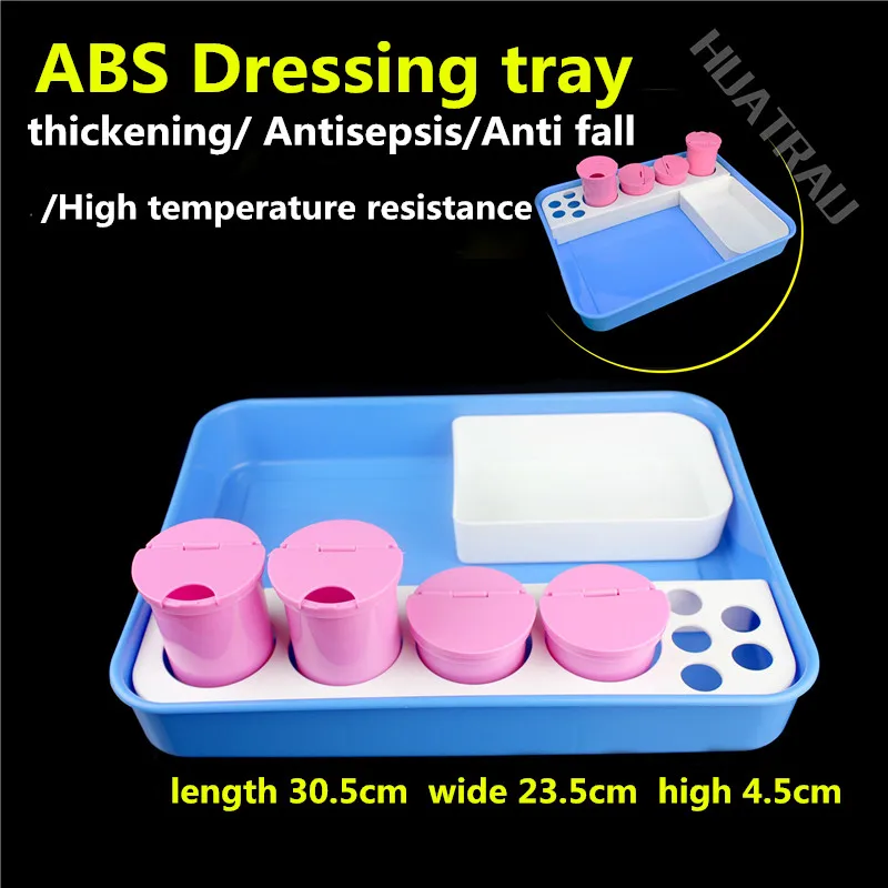 

Medical dressing change tray embroidered Square Plate thickened iodophor-proof infusion tray ABS plastic dental disinfection box