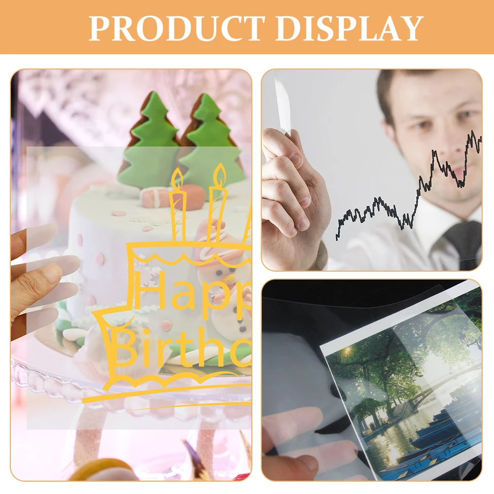 

10 Sheets Double Sided Tape A4 Transparent PET Photo Film Paper Print Reflective Spray Ink Printer Home Office School Projects