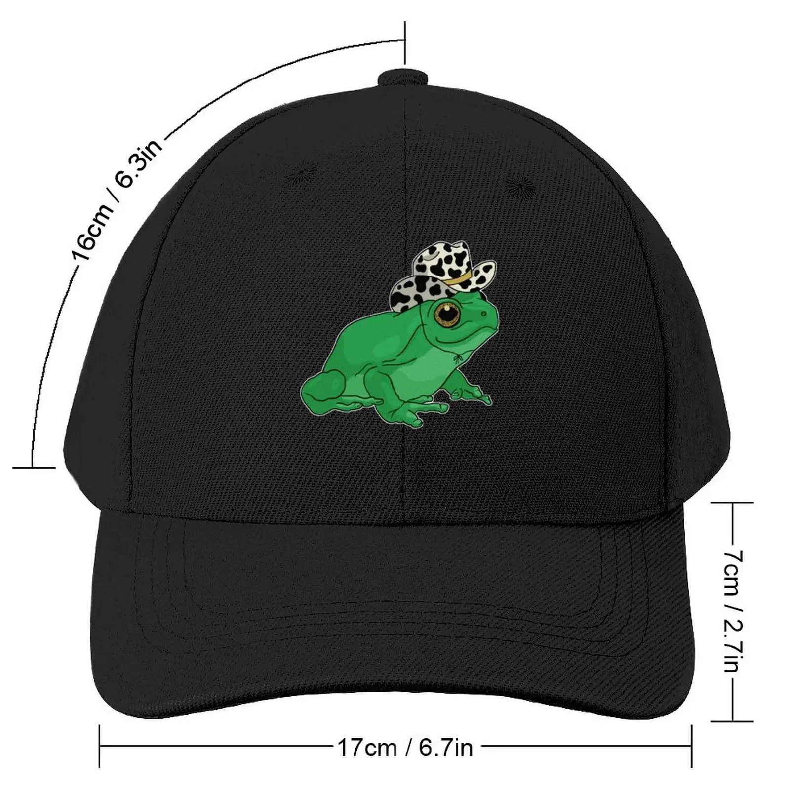 Cute Frog with Cowboy Hat - Kawaii Cottagecore Aesthetic Froggy - Western Rodeo Contry Lover Toad - Youth Teen Pas Baseball Cap