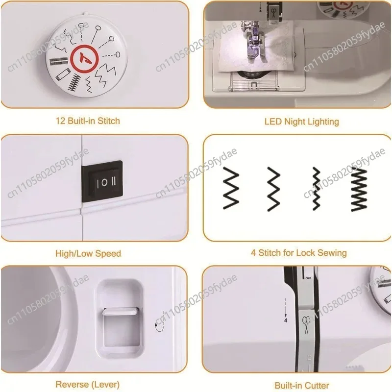 Multi-Functional Mini Desktop Sewing Machine 725,Household Portable Electric Sewing Machine for DIY Clothes,Fabric Repair