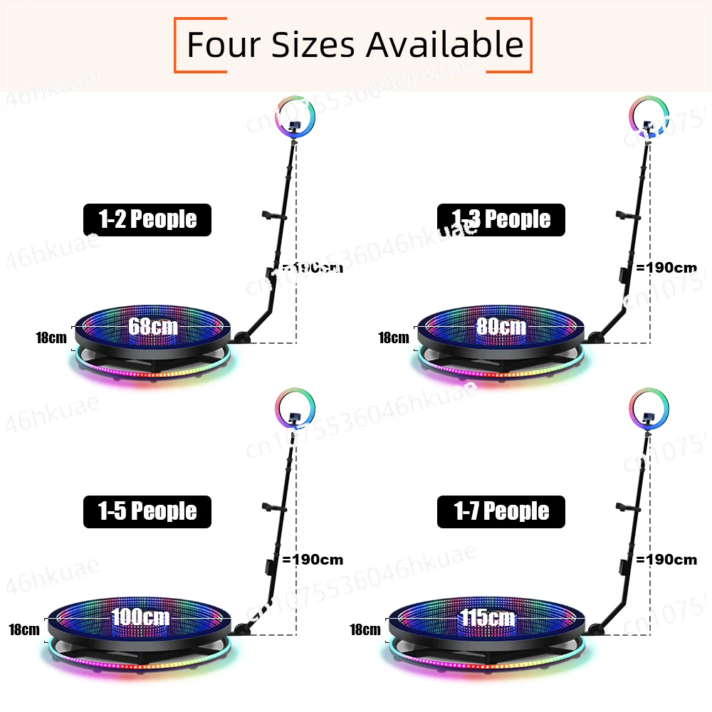 Portable Rotating Selfie Device Custom Pattern Design for Wedding Party Event Use