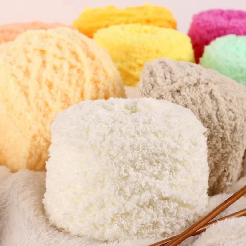 

Coral Fluff Hand Woven Wool Ball Fleece Soft Thick Thread Ball DIY Wool Blanket Designer Sewing Sweater Scarf Accessories