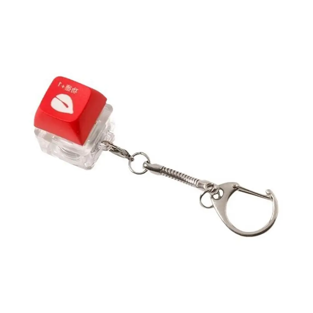Relaxing DIY Keyboard Fidget Keychain With Light Keys Button Clicker Toy Good Luck Keycap Finger Keyboard Caps