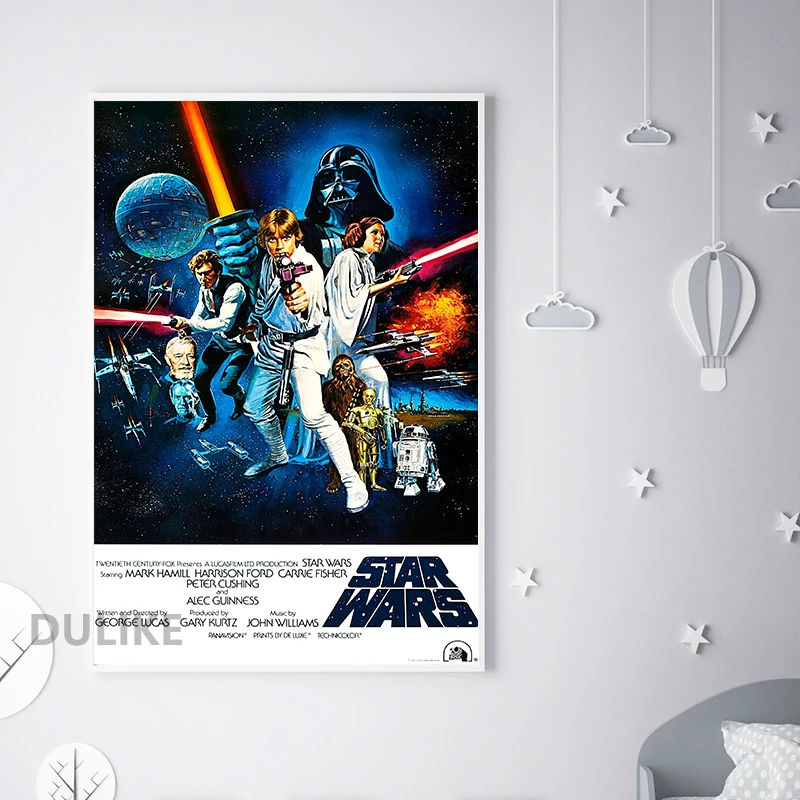 A New Hope 1977 Original Space Wars Movie Poster Art Print Science Fiction Vintage Film Canvas Painting Wall Pictures Home Decor