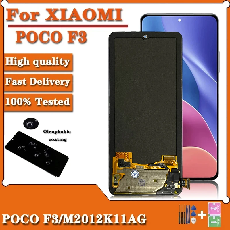 

Экран 6,67 дюйма для Xiaomi Poco F3 M2012K11AG, ЖК-дисплей с рамкой, сенсорная панель, дигитайзер для Xiaomi 11i Mi11i Mi 11i