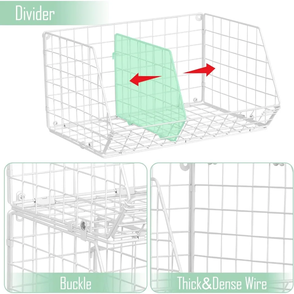 3 Tier Closet Hanging Shelves with Divider, Extra Large Closet Organizers and Storage, Clothes Hanging Organizer