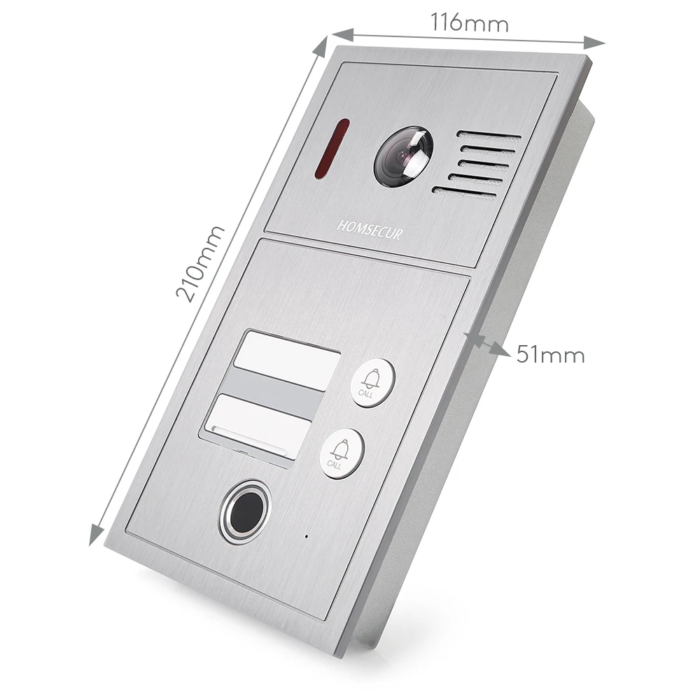 HOMSECUR Tuya App Video Doorphone Intercom Door Bell RFID Auto Recording 2 Families