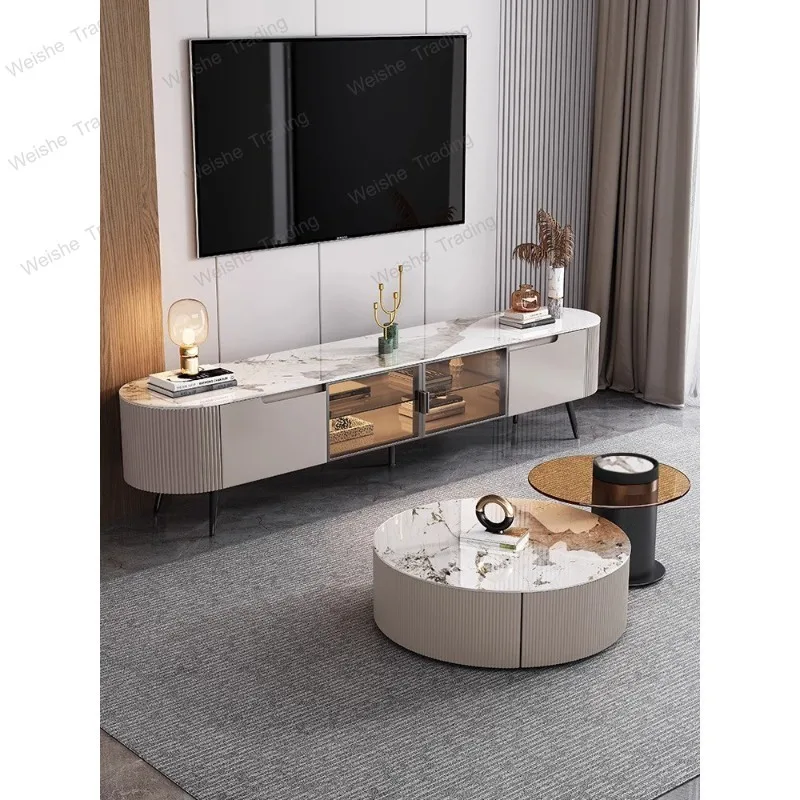 Slate living room home light luxury high sense simple modern TV cabinet coffee table