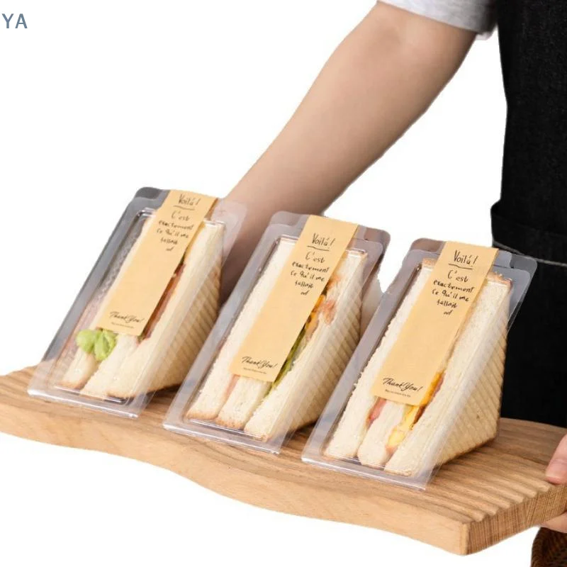 【SA】Disposable Triangular Sandwich Box Transparent Plastic Takeaway Box Suitable For Bakeries And Cafes
