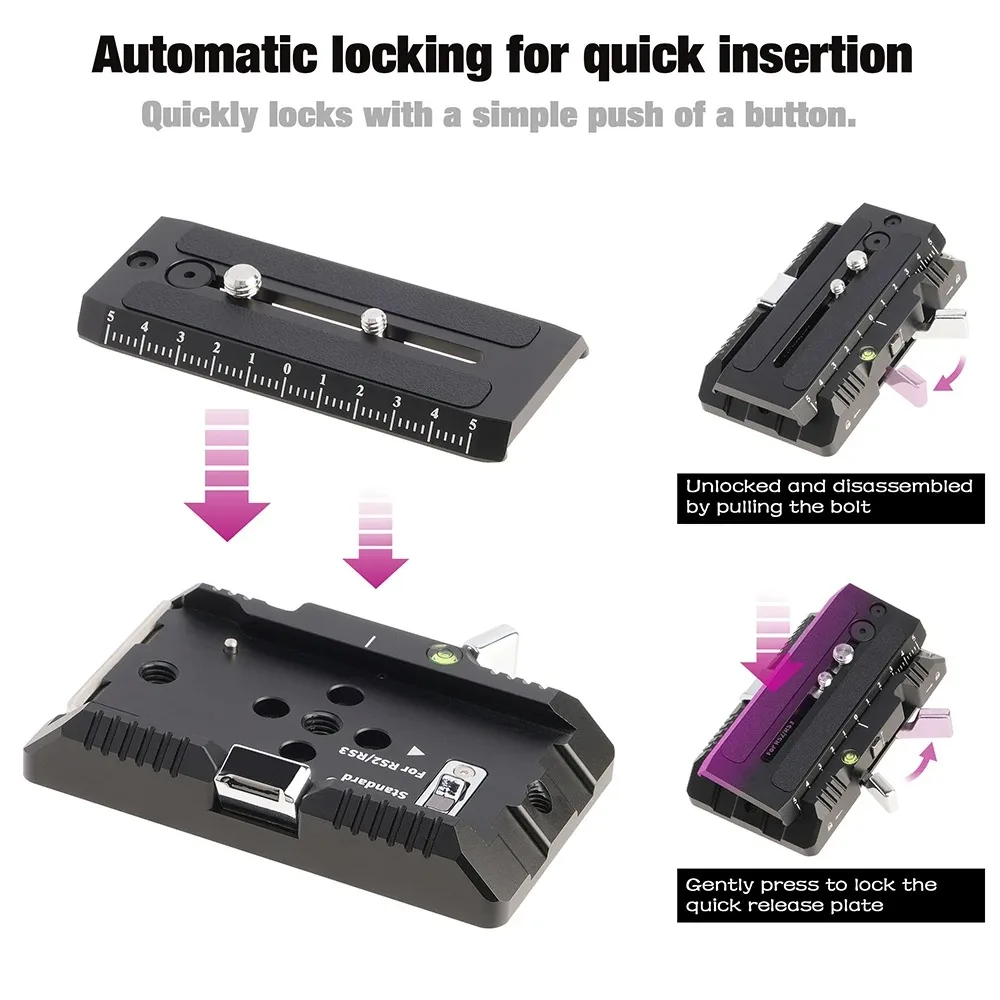 FOTGA Tilt Dovetail Groove Skateboard Bottom Plate Tripod Slide For DJI RS3 RS3pro RS2 RS2C Stabilizer Accessories