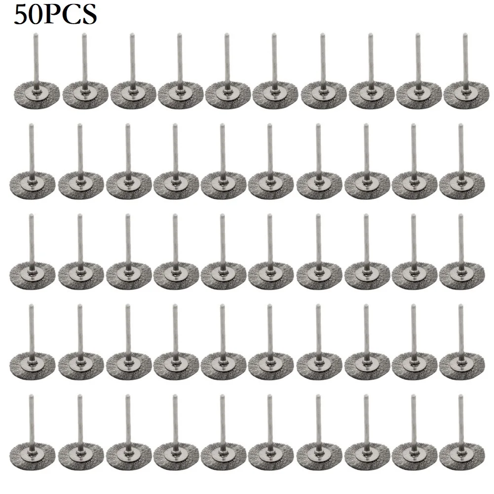 Get Efficient Polishing and Cleaning with 50 pcs Stainless Steel Wire Brush Rotary Tool Die Grinder Removal Wheel