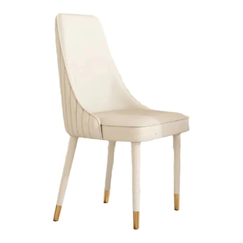 

！@Luxury Modern Leather Dining Chair Farmhouse Design Adjustable Height Metal Legs Home Office Living Room Furniture