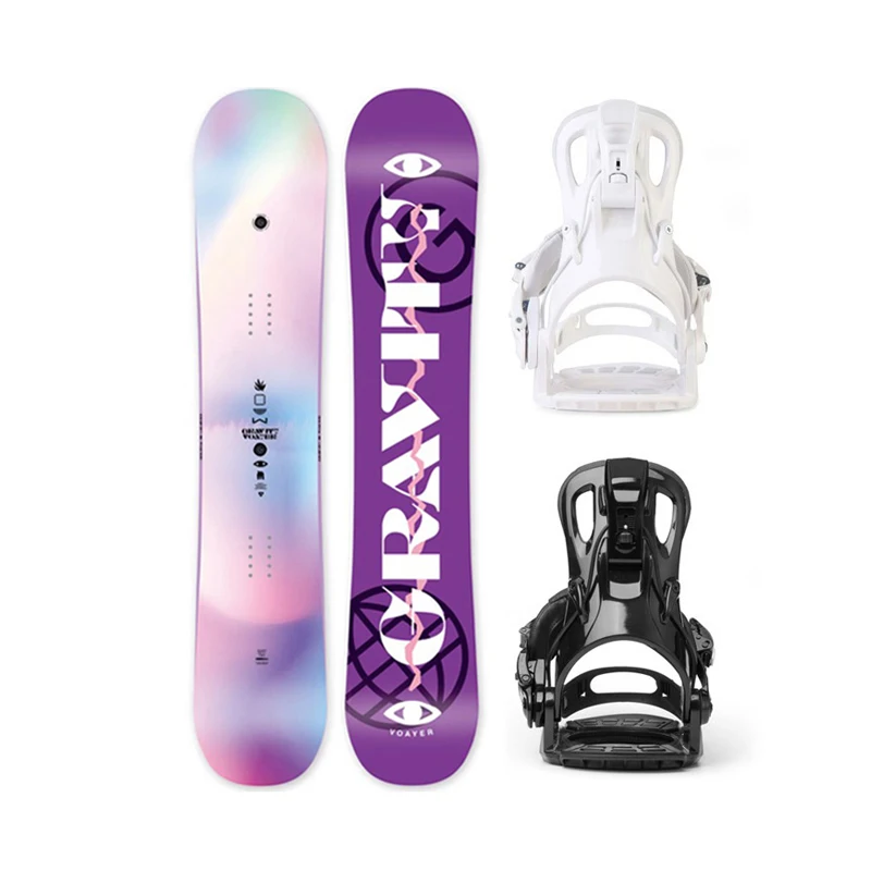Fast Wear Binding Two-Piece Set Men's Women's Adult Flat Snowboard All-Around Ski Equipment for Winter Sports Made Wood