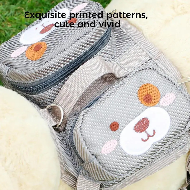 Pet Harness With Backpack Cute Dog Saddle Bag No Pull Pet Harness Outdoor Puppy Bag Vest Multifunctional Wear-resistant Pet Self