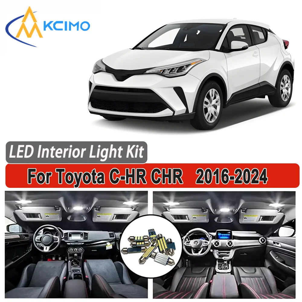 

Kcimo LED For Toyota C-HR CHR 2016 2017 2018 2019 2020 2021 2022 2023 2024 Premium Bright LED Interior Dome Map Trunk Light Kit