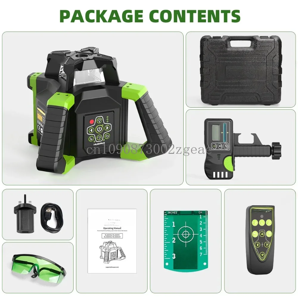 Large Battery Power for Outdoor Construction,2024 RL300HVG New Laser Level 360 Degree Machine Line Tool