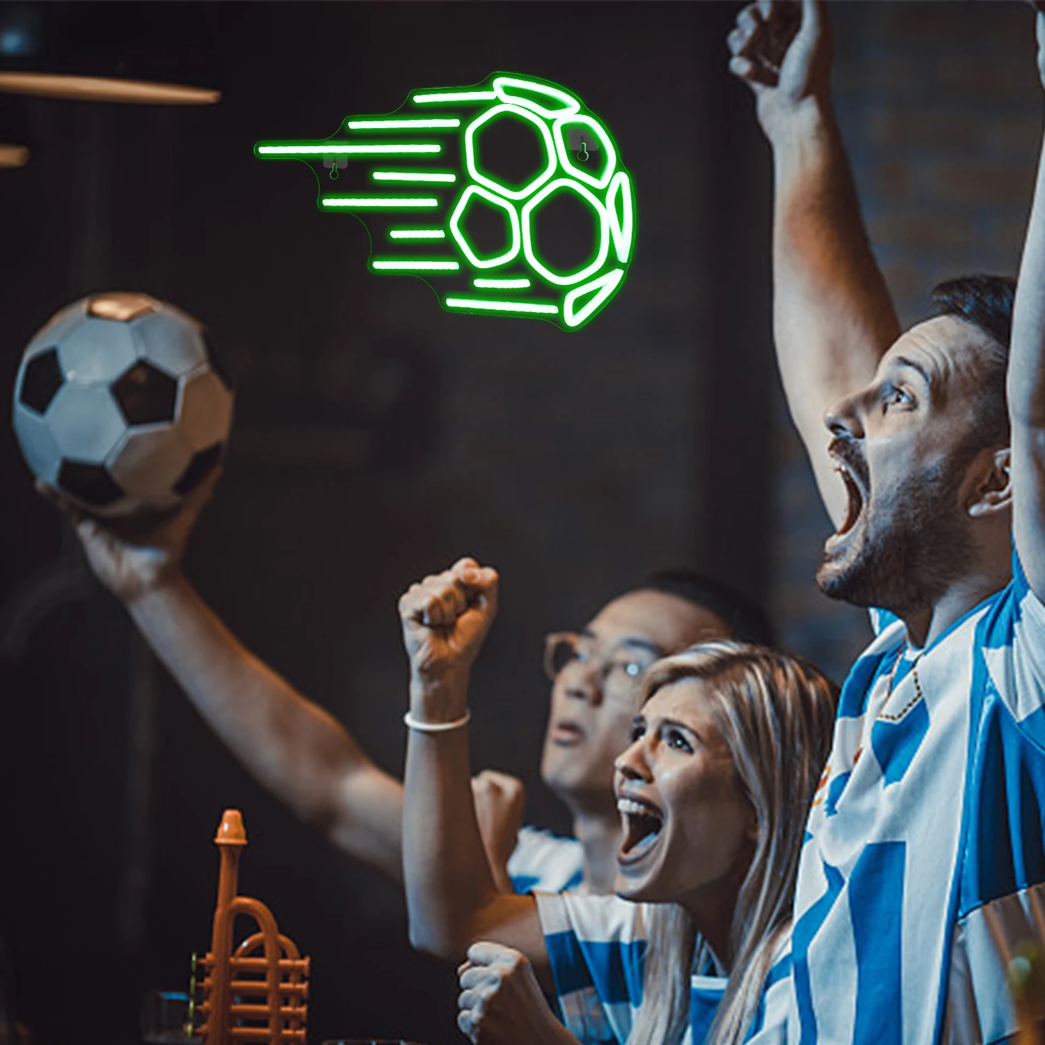 Football LED Neon Light Sign Design creativo Logo USB Powered Hanging Art Wall Lamp decorazione della stanza per palestra sport Club camera da letto