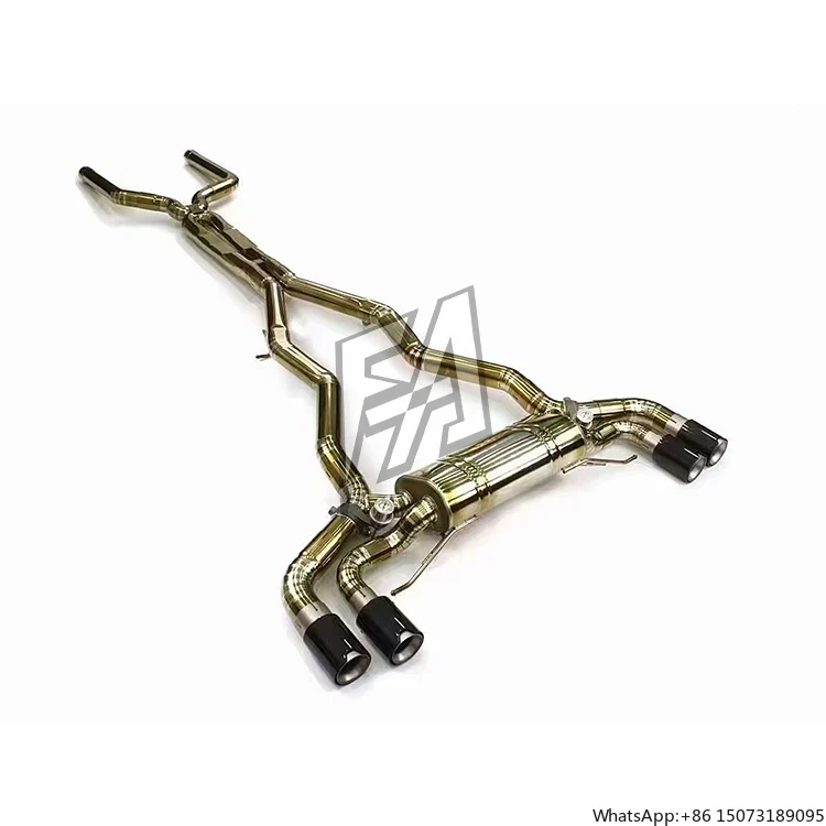 For  M5 F90 Titanium Exhaust System Middle and Tail Section Electric Valve Muffler Exhaust  Pipe Baking Gold Process