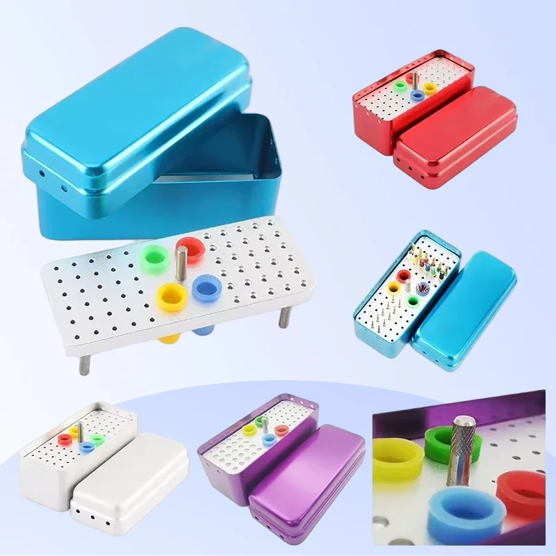 

60-луночная эндобокс, стоматологическая алюминиевая дезинфекционная коробка, автоклав, стерилизатор, чехол, держатель алмазных боров для боров, стоматологический лабораторный инструмент