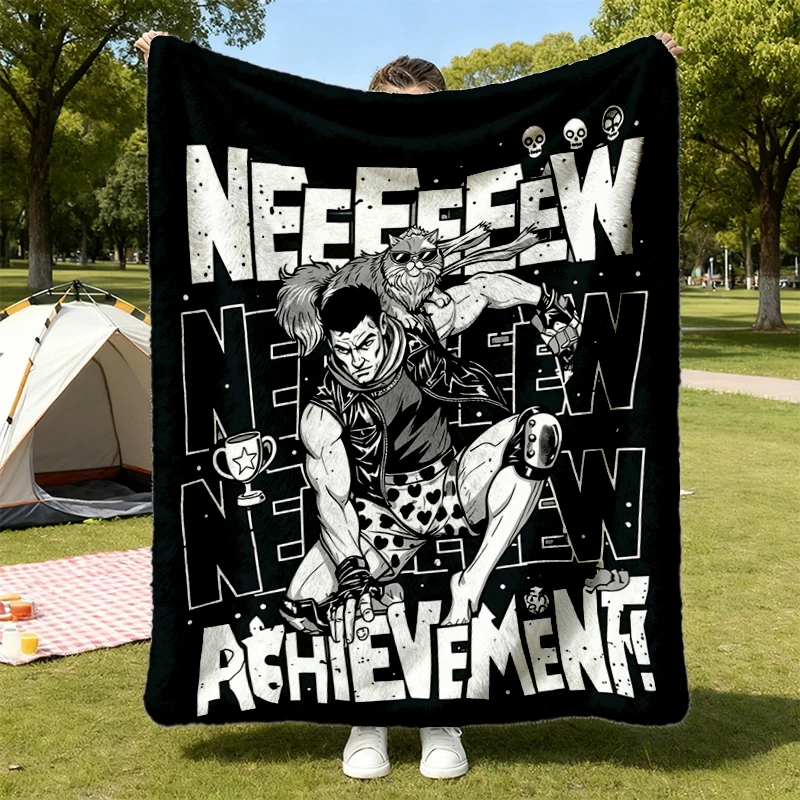 Dungeon Crawler Carl Donut and Carl Flannel Blanket Flannel Throw Cozy Blanket, New Achievement Warm Blanket