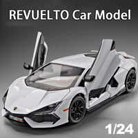 1:24 REVUELTO Alloy Diecast Model Car Toys Sports Cars 4 Doors Opened Pull Back Sound Light Racing Vehicle Festival Gift for Boy
