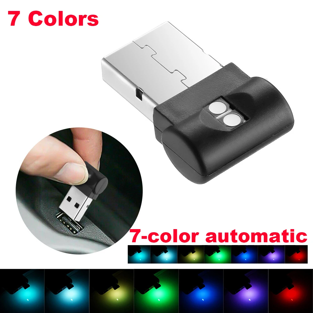 Mini USB LED Car Light Auto Interior Atmosphere Light Emergency Lighting Light PC Auto Colorful Decorative Lamp Car Accessory