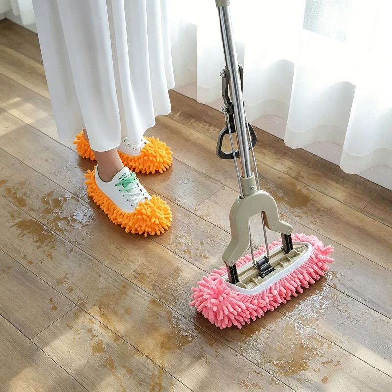 Chenille Multifunction Floor Dust Cleaning Slippers Washable Microfiber Lazy Home Shoes  Household Cleaning Accessories