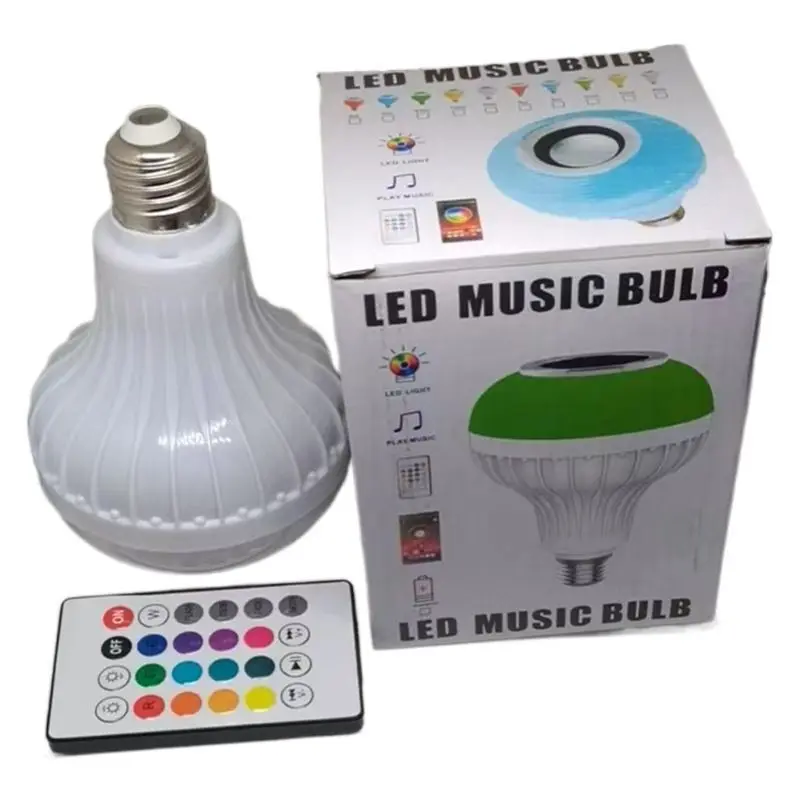 E27 7 Color Intelligent Light Bulb Wireless APP with Remote Control Music Bulb Stage Light