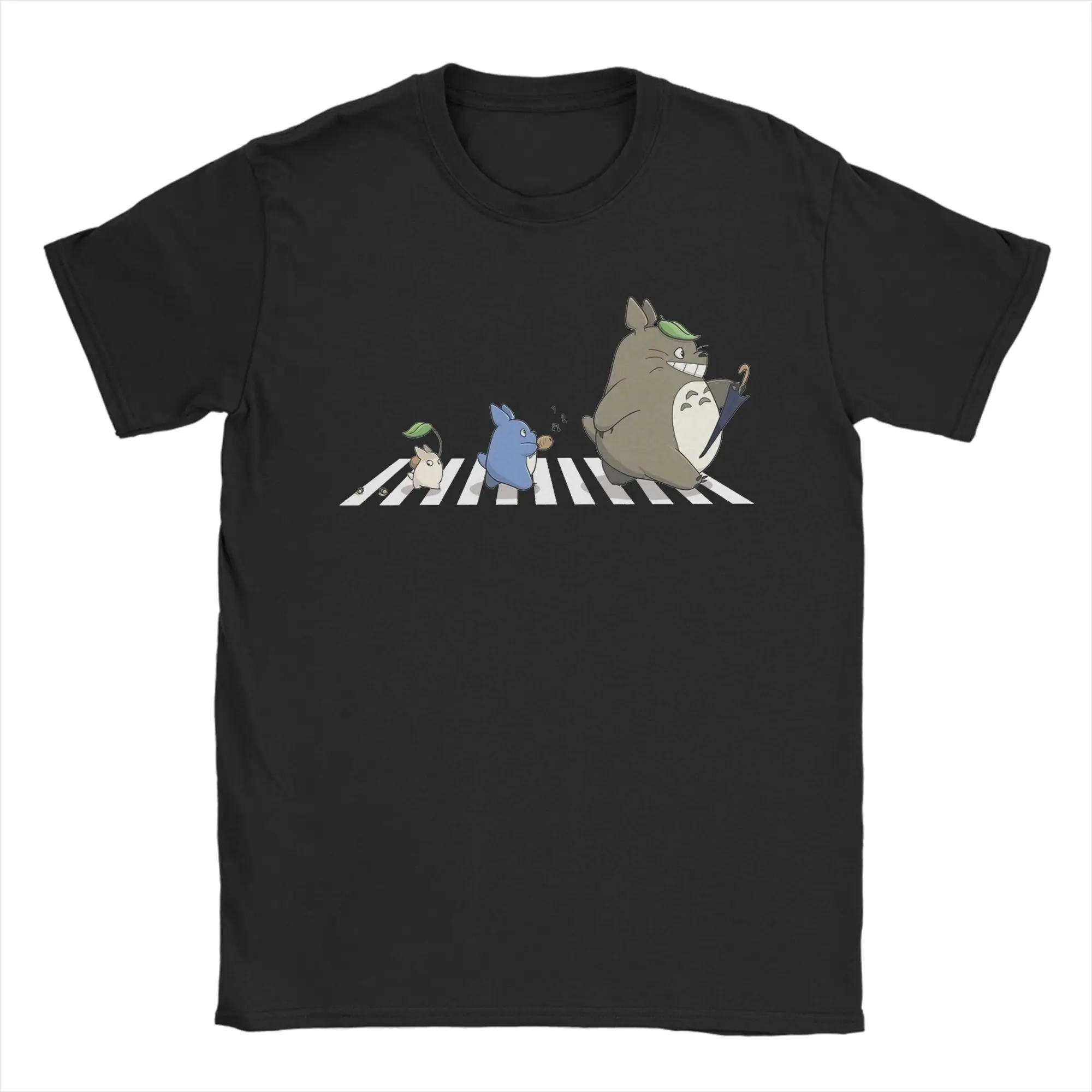 Anime Totoro-Miyazaki T-Shirt Men  Funny Cotton Tee Shirt Crewneck Short Sleeve T Shirt Gift Idea Clothes