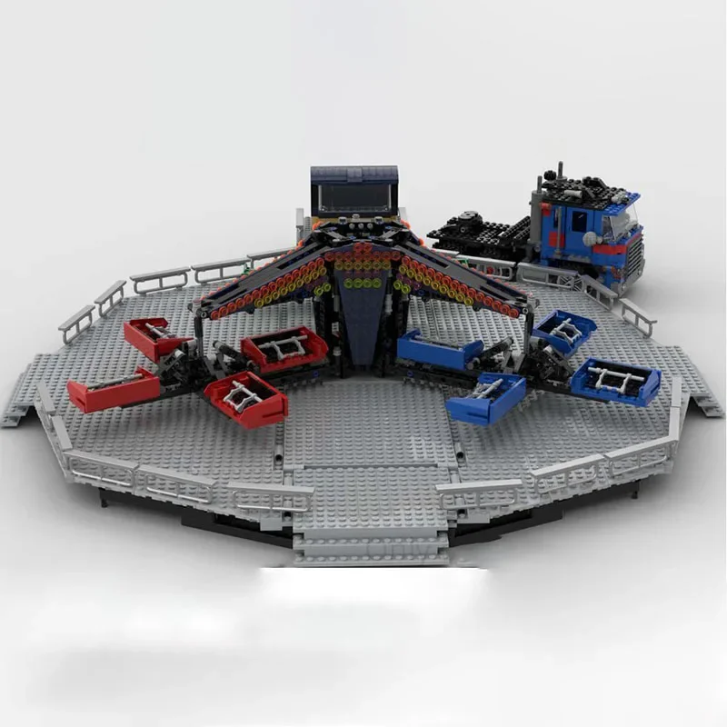 Moc Building Super Amusement Park Carousel DIY Sets Assembly