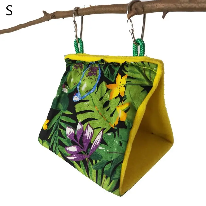 Jaula colgante para Nido Pájaro, carpa para mascotas pequeñas, hamaca para loros, carpa triangular, refugio para periquitos, perca soporte oscilante