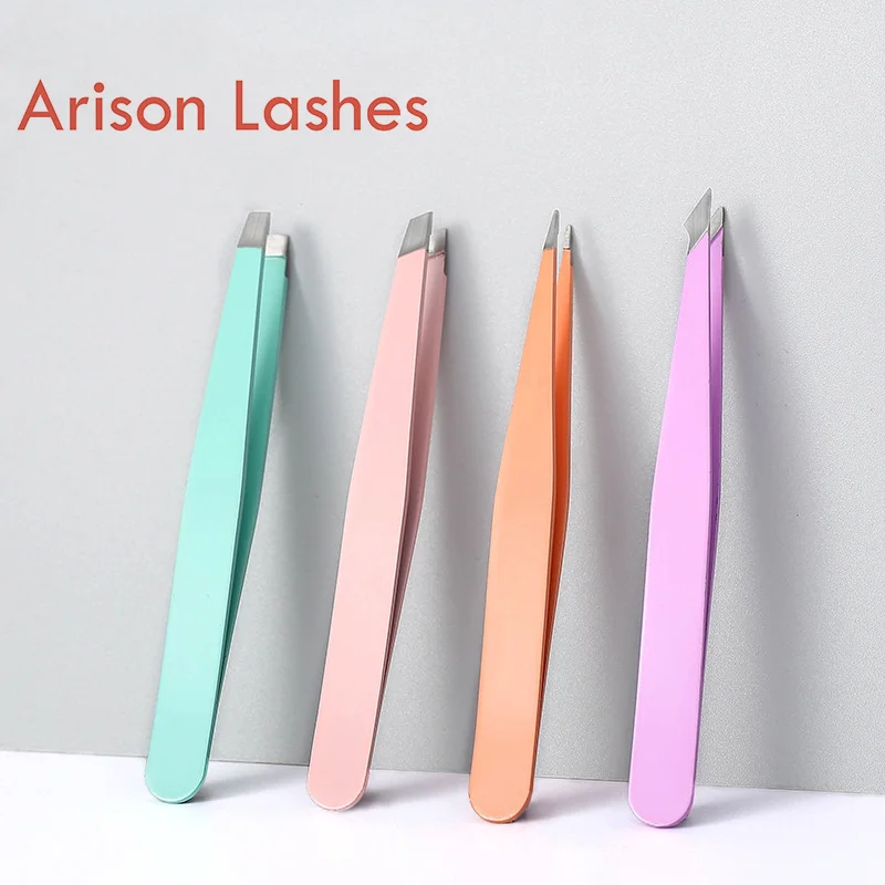 1Pc Hair Removal Tweezers Stainless Steel Eyebrow Tweezers Slanted Tip Point Harmless Accessories And Makeup Beauty Tools