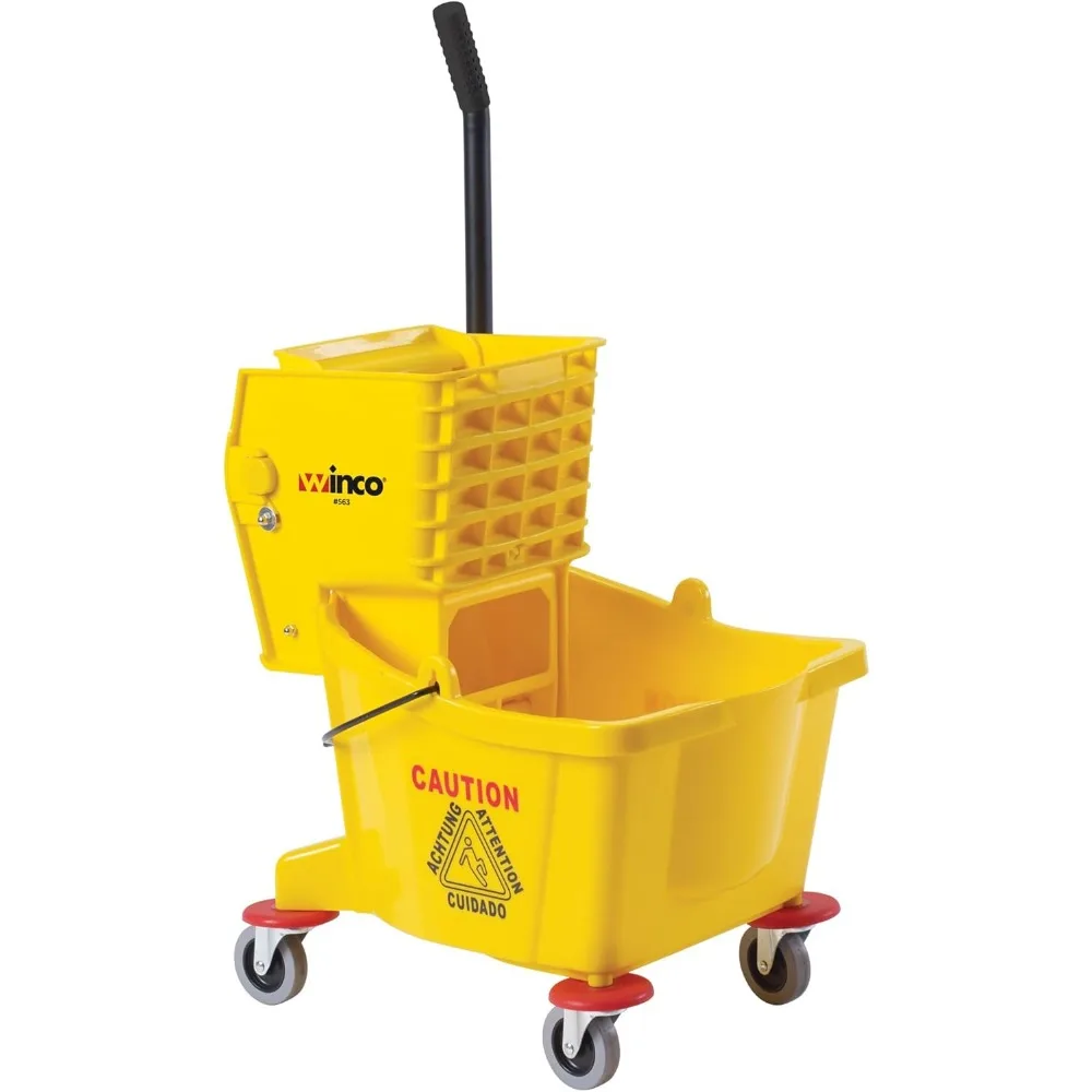 

Commercial Mop Bucket with Wheels, 26 Quart Yellow for Efficient Cleaning