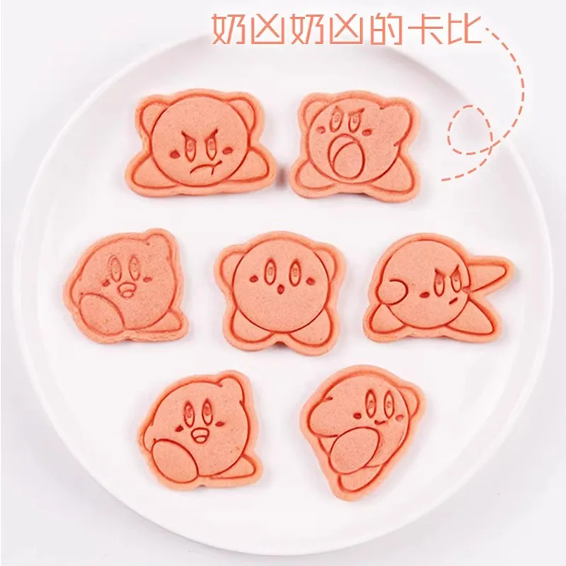 5PCS/set kawaii Kirby Cartoon Biscuit Mold Cookie Cutter Press Mold Press DIY Baking Accessories Stamp Baking Pastry Tools Gifts