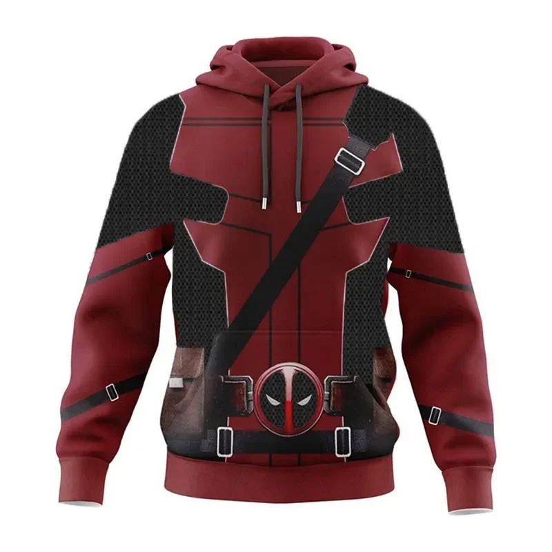 3D Print Halloween Carnival Pullover Deadpool Wolverine Hoodies for Adult Superhero Cosplay Costume Sweatshirt Zipper Jacket