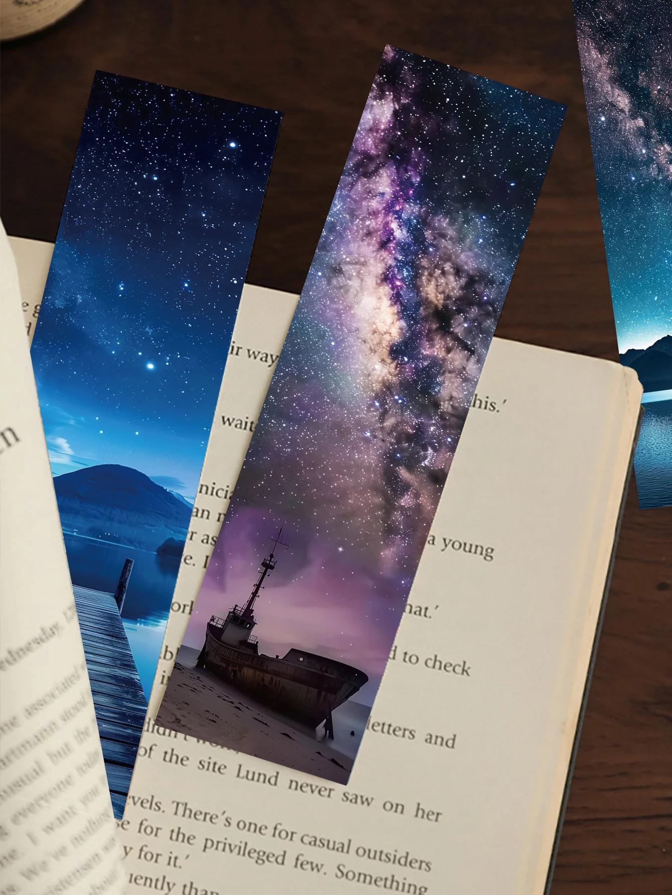 Imagem -05 - Estrela Wandering Bookmark com o Espaço Cartão de Papel Brilhante Página de Leitura Marcação de Livros Mensagem de Estudante Papelaria 30 Pcs