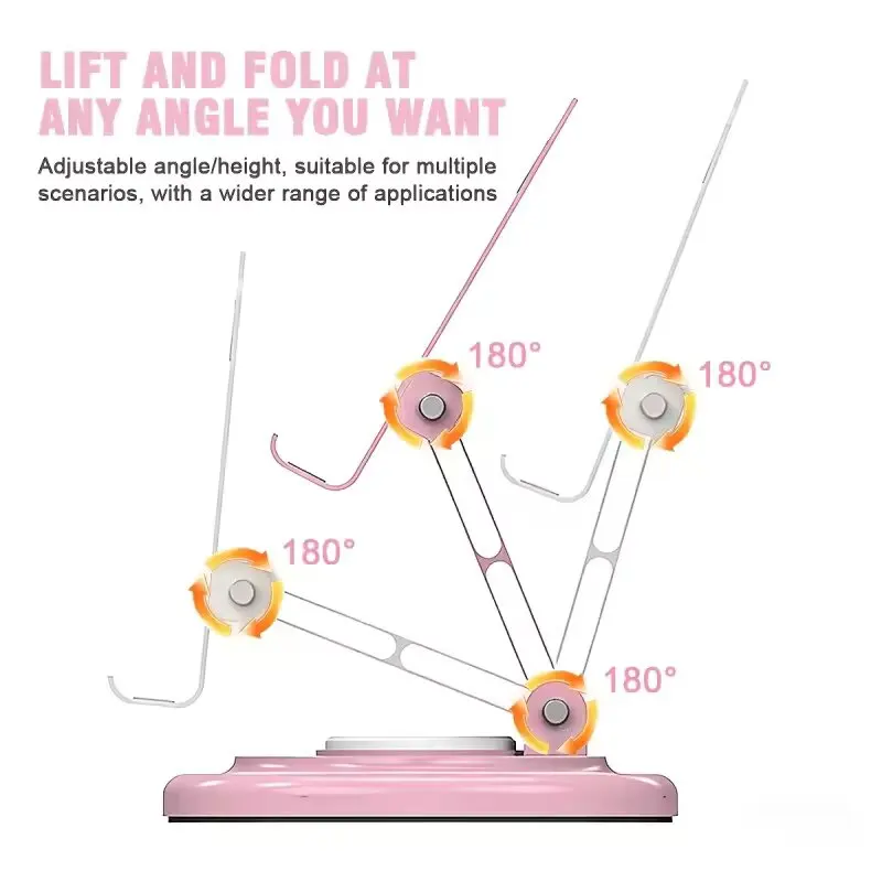 360 Degree Rotatable Foldable Desktop Phone Stand Portable Non-Slip Tabletop Mobile Holder Office Desk Accessory view 4