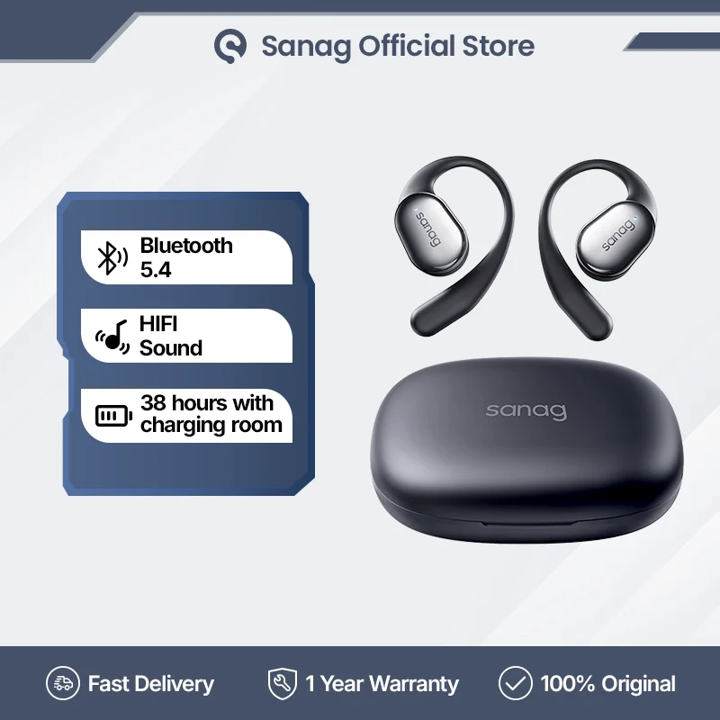 Sanag C16S Open Ear OWS Earphones Bluetooth 5.4 Wireless Headphones HiFi Sound Headset APP Control TWS Earbuds 8 Hours Playback