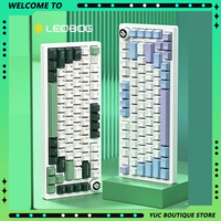 LEOBOG Hi75 Glitter Pink Side Gaming E-sports Mechancial Keyboard Hot-Swap Aluminum Alloy Custom PC Accessories Computer Kits