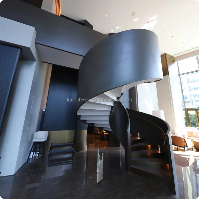 custom.Customized Modern Outdoor and Indoor Stairs Wrought Iron Steel Aluminum Staircase and Railing