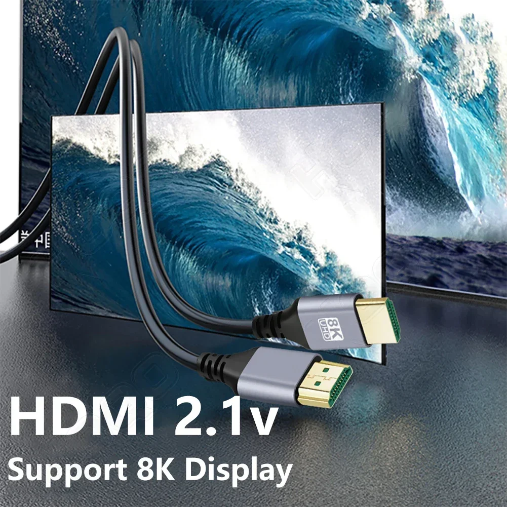 Ultra Slim 8K HDMI Cable 8K 60Hz 4K 120Hz 48Gbps eARC ARC HDCP Ultra High Speed HDMI2.1 Cable for HD TV Laptop Projector PS4/5