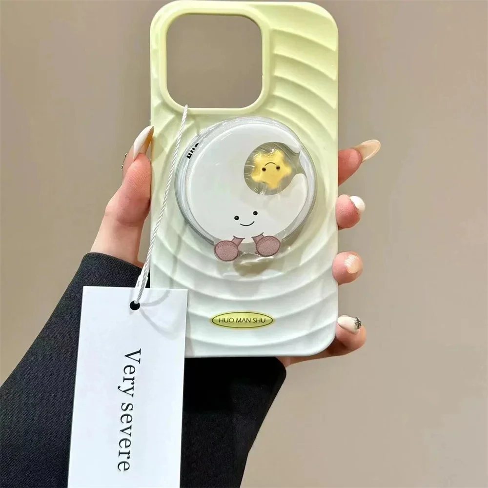 

Вращающаяся подставка Magsafe Mobile Griptok с милой лунной звездой для iPhone 16, магнитная подставка для беспроводной зарядки